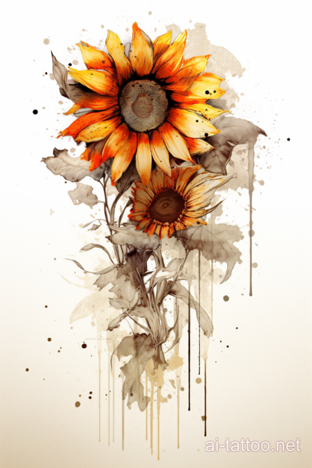 AI Sunflower Tattoo Ideas 3